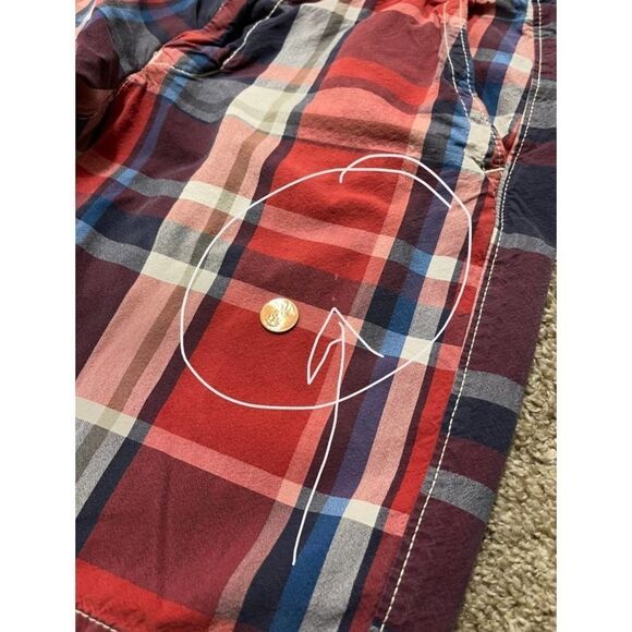 American Eagle Men's Size 30 Classic Red Plaid Shorts - Picture 10 of 11